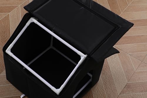 Outdoor Cat House Cat House for Outdoor and Indoor Use - Waterproof Shelter for Cats, Dogs, and Feral Animals (Black cat House, Medium) - color: Black cat house, size: Medium