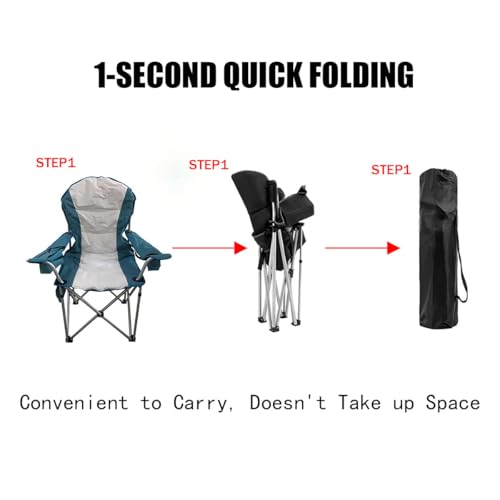 Wild Scape Oversized Folding Camping Chair for Adults, Foldable Beach Chairs with Cup Holder, Cooler Pocket, Amazon's Best Value for Heavy Duty, Fishing Chair for Outdoor, Garden Picnic, Teal - color: Teal