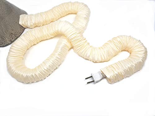 Cream COVEREase Lamp Cord Cover 9 ft Faux Silk Fabric Cover - Cable Sleeve, Wire Cover, Cord Hider for Cable Management for Electrical Lighting Fixtures