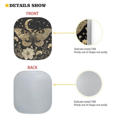 Butterfly Moon Front Windshield Sunshade 2 Piece Car Shade Front Windshield Shades Durable Premium UV Rays Sun Shade Outdoor Protective Sun Blocker Easy Install - color: Butterfly Moon0