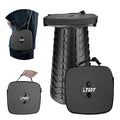 Upgraded Square Folding Stool, Max Load Capacity 485lbs, Portable Collapsible Seat, Telescoping Foldable Stool for Camping, Fishing, Hiking, Travel - color: Black