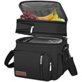 MIYCOO Lunch Bag & Lunch Box for Men Women, Double Deck Leakproof Insulated Soft Large Adult Camping Cooler bag for Work, Beach, Picnic, Travel (Black, 15L) - color: 1 - Black