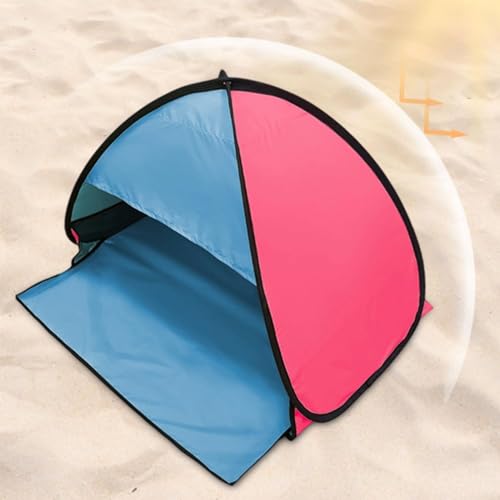 Head Sun Shelter Tent, PopUp Beach Shade Sun Protection Face, Pet Beach Tent, Instant Protection Canopy, Windproof Waterproof Small Breathable Portable for Camping - color: Red and blue