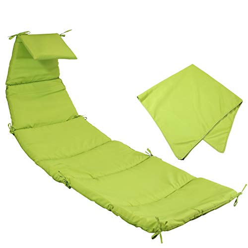 Sunnydaze Hanging Chair Cushion Replacement and Floating Umbrella Fabric Only - Curved Hanging Lounge Chair Cushion Replacement - Green - color: Apple Green