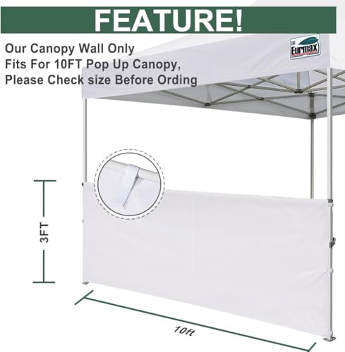 Eurmax USA Instant SunWall for 10x10 Pop up Canopy, Canopy Half Walls, Outdoor Instant Canopies,Canopy Tent Sidewalls,1 Pack Half Sidewall Only（Black） - color: black, size: 10x3ft