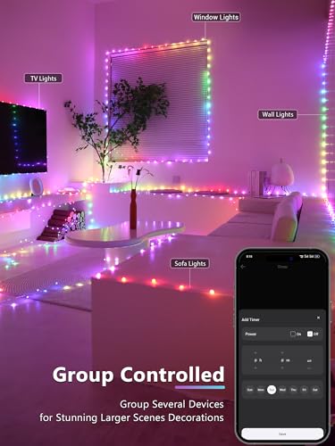 BrizLabs Smart July 4th Fairy Lights, 33ft 100 LED Red White Blue Fairy Lights Work with Alexa & Google Home, Color Changing Xmas Light Dimmable Twinkle Lighting Green Wire for Xmas Halloween Party - color: 100 LED Smart (Green Wire)