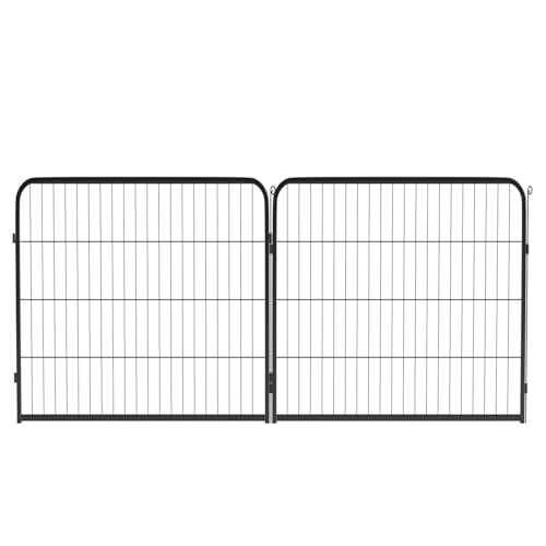 FDW Dog Playpen Dog Pen Dog Kennel 2 Panels 32 Inch Height Indoor Outdoor Folding Metal Portable Puppy Exercise Pen Heavy Duty Dog Fence for Yard Camping,Black - style: 2 Panels