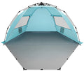Oileus X-Large 4 Person Beach Tent Sun Shelter - Portable Sun Shade Instant Tent for Beach with Carrying Bag, Stakes, 6 Sand Pockets, Anti UV for Fishing Hiking Camping, Waterproof Windproof, Sky Blue - color: Sky Blue