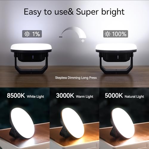 VAVOFO 30W 3000LM LED Camping Lantern Rechargeable, 3 Lighting Modes, 7200mAh Camping Lights ,IP65 Waterproof Flashlight , Portable Tent Light with Magnetic Base for Emergencies, Power Outages(Black) - size: 30W(Black)