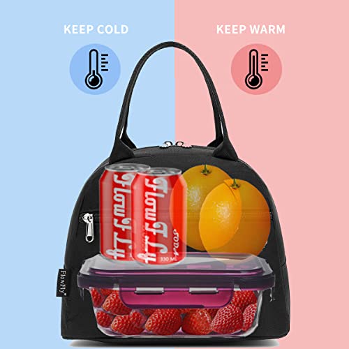 FlowFly Insulated Lunch Cooler Bag - Tote Bag Organizer for Women/Men, Black - color: Black