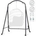 SUNCREAT Hammock Chair Stand, Heavy-Duty Steel Swing Stand, 400lbs Capacity, Multi-Use Hanging Chair Stand for Outdoor Indoor, Hammock Chair not Include, Black - color: Black-Artistic