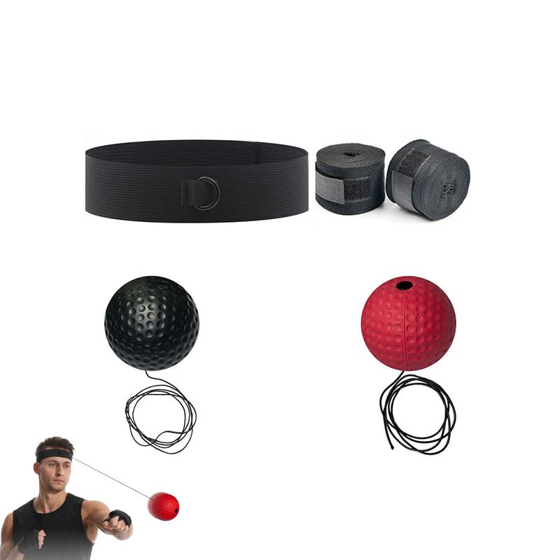 Boxing Reaction Speed Ball with Headband - Adjustable Rope & Replacement Accessories - Train Reflex, Hand-Eye Coordination for Kids/Adults - Portable for Home, Gym, Outdoor Workouts