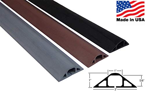 Electriduct D-22 Rubber Duct Cord Cover 1x5/8 Inch Channel Flexible Wire Protector - 5 Feet (Brown) - color: Brown, size: 5 Feet