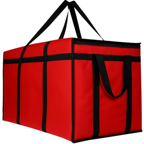 Musbus 2 PACK Extra Large XXXL Insulated Food Delivery Bag Cooler Bags Keep Food Warm Catering Therma for DoorDash - color: Red-B, size: Xxx-large（24w X 15h X 14d）
