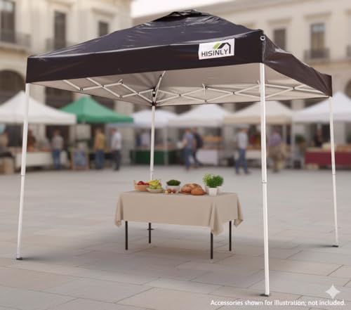 8x8ft Pop Up Canopy Tent with Removable Sidewall, Instant Shade Canopy with Vented Roof for Patio Outdoor Camping with Wheel-Bag, 4 Sand Bags, 8 Stakes, Black - color: Black