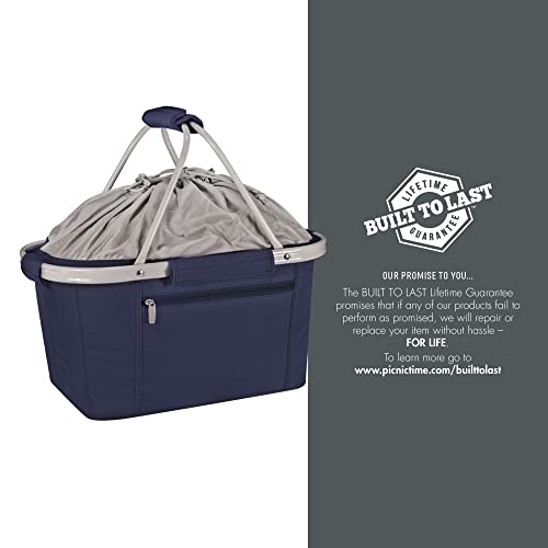 PICNIC TIME NCAA Illinois Fighting Illini Metro Shopping Basket - Insulated Picnic Basket - Collapsible Market Basket - Utility Tote Cooler Bag