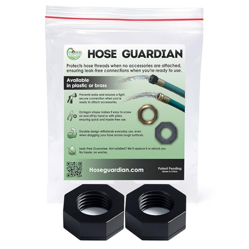 | Open End Garden Hose Thread Protector Cap – Plastic End Cap for 3/4″ Threads - Leak-Free, Crush-Resistant Female End Plug – Protects Threads When Not in Use (2-Pack) - color: Black, size: 2 Pack