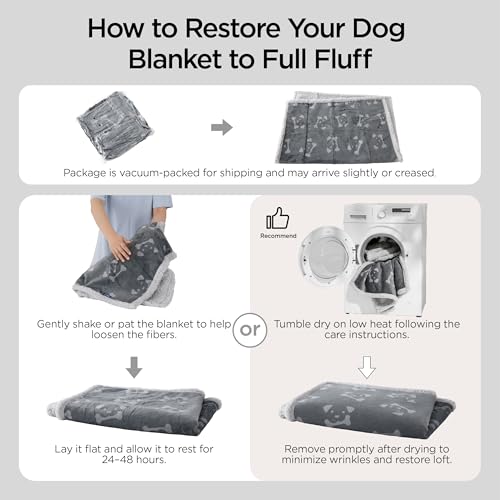 Bedsure Waterproof Dog Blankets for Medium Dogs Washable - Soft Print Sherpa Fleece Puppy Cat Blanket, Cozy Plush Reversible Throw Furniture Protector for Pet Kitten Doggy, 30"X40", Beige - color: Beige-bone, size: M(30x40")