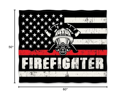 Jekeno Fire Firefighter Blanket Fireman Gifts for Men Women Boy Dad Husband Son Boyfriend Adult Birthday Christmas Halloween Thanksgiving Retirement Presents Plush Throw 50"x60" - color: Color632, size: 50"x60"