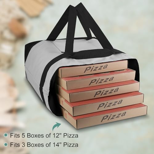 mosago Commercial Insulated Food Delivery Bag 39L, Heavy Duty Thermal Catering Tote with Zipper, Leakproof Hot & Cold Transport Bag for Restaurant & Professional Drivers, Grey - color: Gray