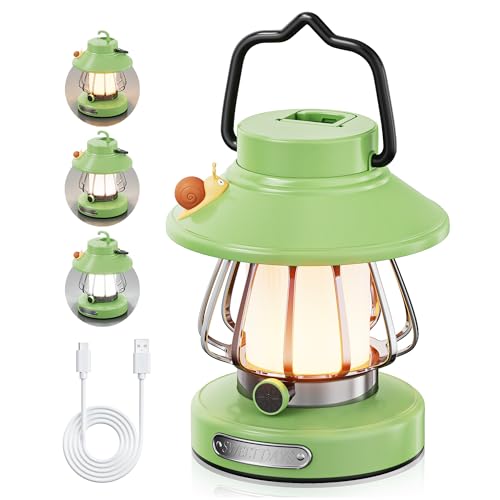 HOMY New Gear lamp for Kids Set Toddler Flashlight Convenient LED Light Rechargeable Battery Operated Outdoor Indoor Essentials Table Portable Night Light Green Gift Electric Camping Lanterns Snail - color: Green
