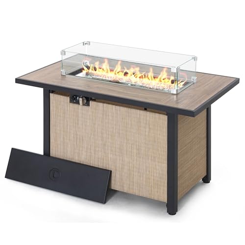 Nuu Garden Tempered Glass Wind Guard for Rectangular Propane Fire Pit Table 28.7''*10.2''*5.5'' Inch, Durable Flame Guard Shield with Aluminum Alloy Corner Brackets for Outdoor Patio Gas Fire Table - size: 28.7x10.2x5.5