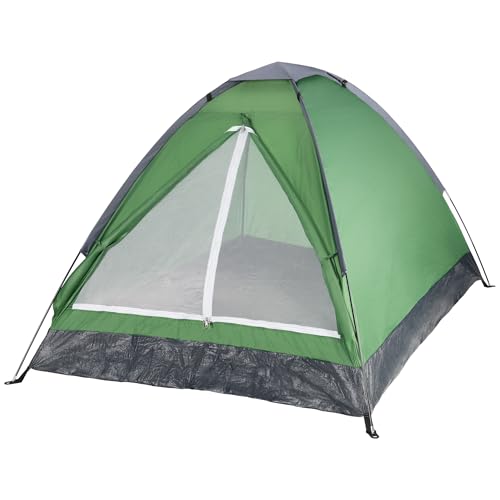 2 Person Outdoors Camping Tent with Rain Fly and Carrying Bag - Lightweight Outdoor Pop Up Tents for Camping Essentials, Music Festivals, Backpacking, Hiking, or Beach Shelter by Wakeman Outdoors - color: Green