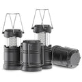 Lichamp 4 Pack LED Camping Lanterns, Battery Powered Camping Lights LED Collapsible Flashlight Portable Emergency Supplies Kit, A4GY - color: Gray