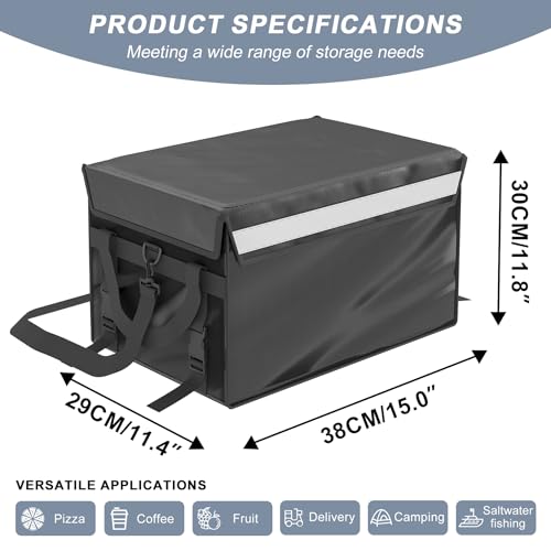 Kaitiemoo 32L Insulated Food Delivery Bag, Thermal Hot Cold Bag with Waterproof Easy-Clean Liner, Foldable Design for Meal Delivery, Groceries, Picnic, Camping - size: 32l