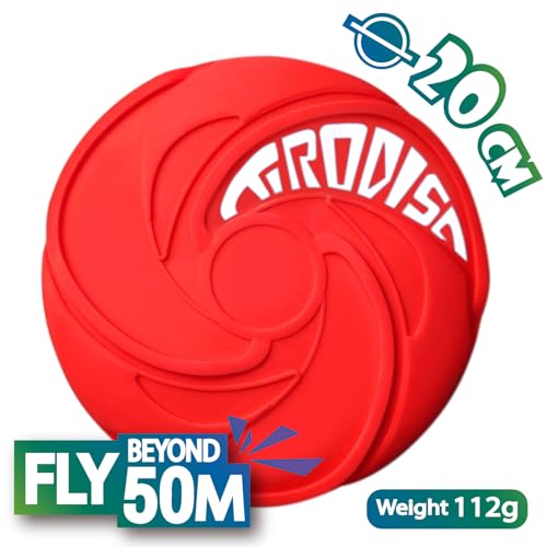 AMAZING TOYZ Tirodisc Foldable Frisbee for Kids & Adults, 20cm Soft Silicone Flying Disc - Portable Pocket-Sized Outdoor Waterproof Toy for Beach, Park, Pool Games | Easy Clean & Safe Catch - color: Red