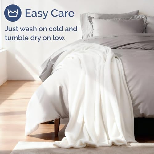 Ultra Soft Fleece Blanket Twin Size - Flannel Fleece Luxury Twin Blanket - Lightweight for Couch Bed Chair - Thick, Warm and Breathable - All Season Cozy Fuzzy, Anti-Static Microplush Bedding, White - color: 08 - White, size: Twin (60" x 80")