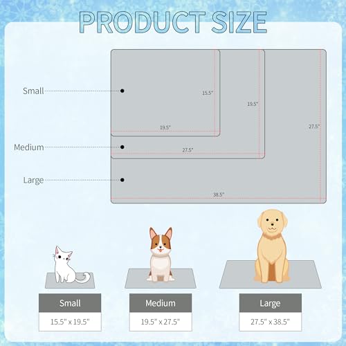 NACOCO Summer Pet Cooling Mat - Cat Dog Cushion Pad Sleeping Cool Sharks Comfortable Soft for Pets Kids and Adults (Grey Shark, L) - color: Grey Shark, size: L: 27.5'' x 38.5''