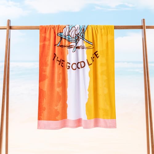 Berkshire Peanuts® Snoopy Beach Towel — 100% Cotton Pool & Beach Towel, Absorbent, Quick-Drying & Sand-Free, 36'' × 72'', Snoopy Beachy Good Life - color: Snoopy Beachy Good Life