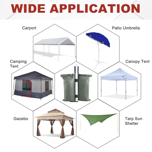 ABCCANOPY Canopy Weights 120 LBS Gazebo Tent Sand Bags,4-Pack Gray (Without Sand) - color: Gray, size: 120 LBS