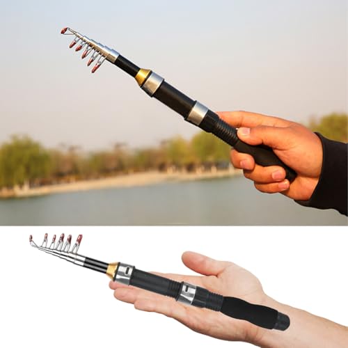 Fishing Rod, Universal Mini Small Sea Pole Portable Short Pole Ice Fishing Rod Mini Pocket Sea Fishing Tools for Ice Fly Fishing Sea Saltwater Kit Gift for Festivals - size: 1.5M