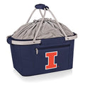PICNIC TIME NCAA Illinois Fighting Illini Metro Shopping Basket - Insulated Picnic Basket - Collapsible Market Basket - Utility Tote Cooler Bag