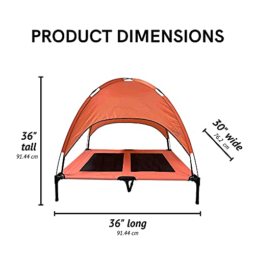 Midlee Salmon Dog Cot with Canopy (30" x 36") - size: 30" x 36"
