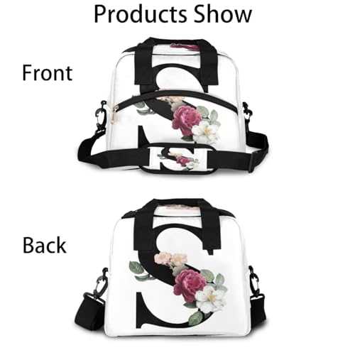 Letter S Insulated Lunch Bag for Women Men Reusable Waterproof Lunch Box Cooler Tote Bag One shoulder portable meal bag Portable Adult Lunchbox for Work Picnic Hiking Beach - color: Letter S