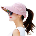 Sun Hats for Women Wide Brim Sun Hat UV Protection Caps Floppy Beach Packable Visor - color: Light Pink