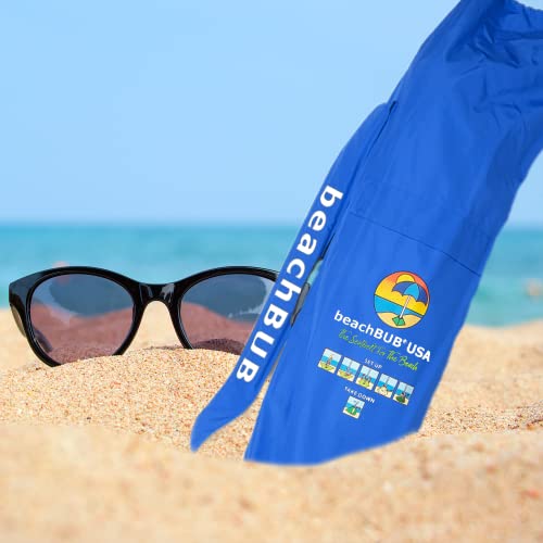 BEACHBUB Beach Umbrella Bag - Waterproof & Foldable Beach Bag for Umbrellas with Wide Padded Shoulder Strap & Molded Carry Handle - color: Deep Ocean Blue