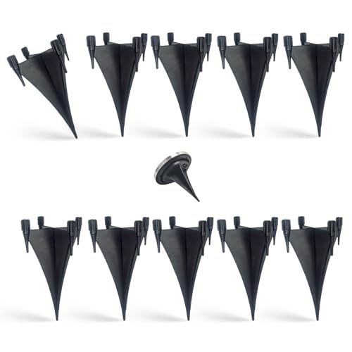 10 Pack Solar Light Replacement Stakes - Reinforced Plastic Ground Spikes for Solar Pathway Disk Lights, Garden Glass Ball Outdoor Lights - Secure Anchor Post for Landscape Lighting Accessories