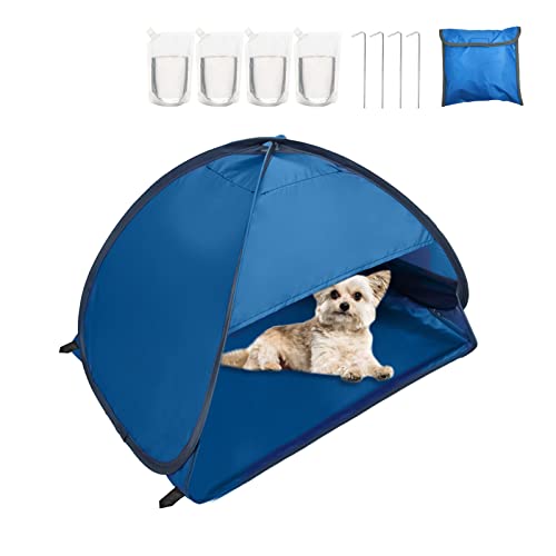 Pop Up Beach Sun Tent, 1 Pack Foldable Anti-UV Mini Automatic Pop Up Tent with 4 Water Storage Bag Instant Sun Protection Canopy with Fixed Nails for Outdoors Camping Picnic Beach - color: Upgraded with nails, size: Large