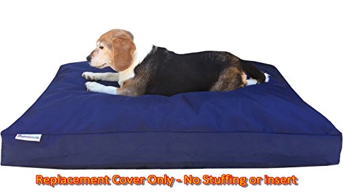 Dogbed4less Large 1680 Ballistic Heavy Duty Dog Pet Bed External Zipper Duvet Cover - Replacement Cover only, 41X27X4 Inches, Navy Blue - color: Navy Blue, size: 41X27X4 Inches