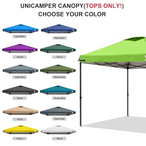 10x10 Pop Up Canopy Replacement Top Cover with Air Vent for Straight Leg Canopy Tent, Waterproof for Outdoor Garden Patio Camping Sun Shade (Neon Green) - color: Neon Green