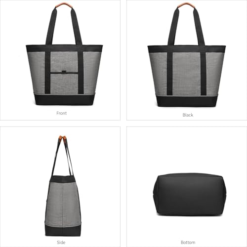 Insulated Cooler Bag Reusable Grocery Tote Bags Transport Large Lunch Box for Women - color: Grey