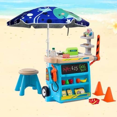 LOTTAFUN Water Table Umbrella Kid 5ft Beach Umbrella - Heavy Duty Wind Resistant UV 50+ Portable Sun Shade with Sand Anchor & Carry Bag, Outdoor Folding Umbrella for Beach,Pool,Patio,Garden (Dophin) - color: Dophin