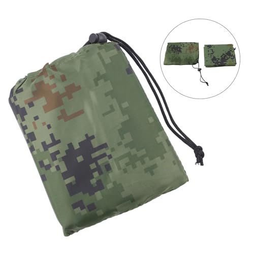 Tent Tarp Waterproof Sun Shade Shelter 210T Polyester Rain Fly with 6 Tie Points for Camping Hiking Picnic Beach for Hammock-Awning Cover, 100X145cm(Camouflage)