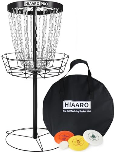 PDGA Approved HIAARO PRO Disc Golf Basket, Portable Disc Golf Target with Heavy Duty 24 Chains, Professional Disc Golf Basket - style: PRO Basket set