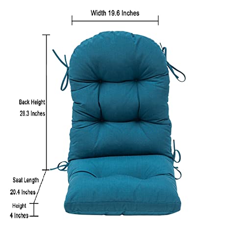 QILLOWAY Outdoor High Back Chair Cushion for Adirondack, All Weather Rocking Chair Cushions Thick Padded Replacement for Patio Furniture,Peacock Blue - color: Peacock Blue
