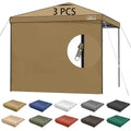 KAMPKEEPER 10X10 Canopy Tent Sidewalls with Zipper for Canopy Frame, 3Pcs Sunwalls Only, UPF50+ Waterproof Side Walls(Khaki) - color: Khaki